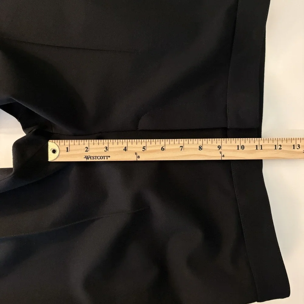 Akris Punto Pintuck Crease Stretch Knit Pants Black Size US 12 Minimalist Office